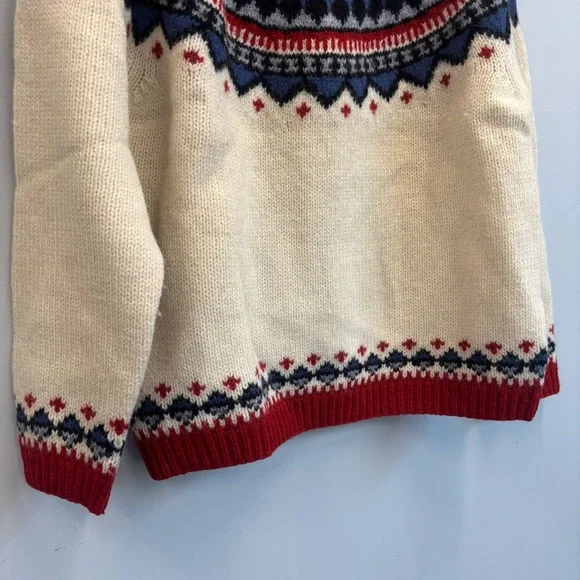 Vintage Eddie Bauer Medium Sweater Wool Fair Isle - Picture 6 of 13